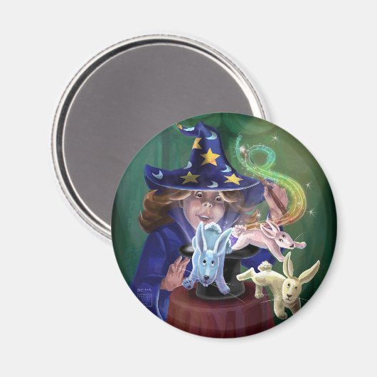 Magician Pulling Kanbits aus einem Hut Magnet (Vorderseite/Rückseite)