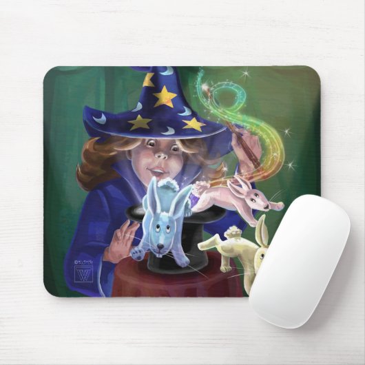Magician Pulling Kanbits aus einem Hut Mousepad (Mit Mouse)