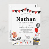 Magician Rabbit Deck Card Wand Zaubershow Geburtst Postkarte (Vorne/Hinten)