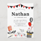 Magician Rabbit Deck Card Wand Zaubershow Geburtst Postkarte (Vorderseite)