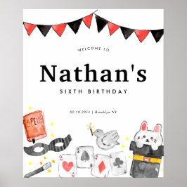 Magician Rabbit Wand Magic Geburtstagsshow Poster