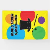 Magician wand and hat custom magic show banner (Horizontal)