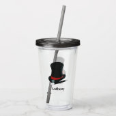 Magicians Hat and Magic Wand Personalisiert Acryltrinkbecher (Rückseite)