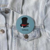 Magicians Hat and Magic Wand Personalisiert Button (Beispiel)