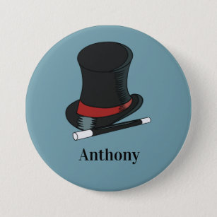 Magicians Hat and Magic Wand Personalisiert Button