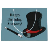 Magicians Hat and Magic Wand Personalisiert Große Geschenktüte (Vorderseite)