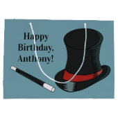 Magicians Hat and Magic Wand Personalisiert Große Geschenktüte (Rückseite)