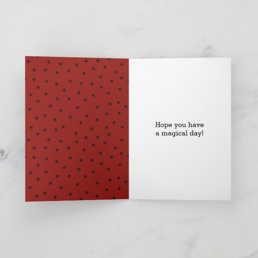 Magicians Hat and Magic Wand Personalisiert Karte (Innenseite)