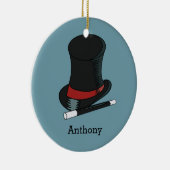 Magicians Hat and Magic Wand Personalisiert Keramik Ornament (Rechts)