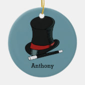 Magicians Hat and Magic Wand Personalisiert Keramik Ornament (Vorne)