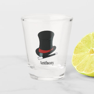 Magicians Hat and Magic Wand Personalisiert Schnapsglas
