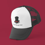 Magicians Hat and Magic Wand Personalisiert Truckerkappe<br><div class="desc">Fügen Sie einen Namen oder eine benutzerdefinierte Nachricht hinzu,  um ein personalisiertes Geschenk zu schaffen,  das für Zauberer jeden Alters perfekt ist. Dieser LKW-Hut hat eine realistische Darstellung eines Zauberhutes in Schwarz und Rot und einen Zauberstab in Schwarz und Weiß mit einem Namen unter der Grafik.</div>