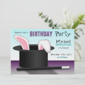 Magician's Hat - Kindergeburtstag Party Einladunge Einladung (Stehend Vorderseite)