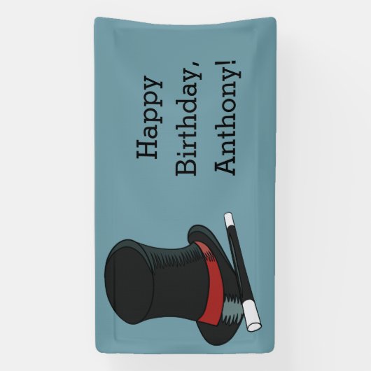 Magicians Hat Magic Show Birthday Party Banner (Vertikal)