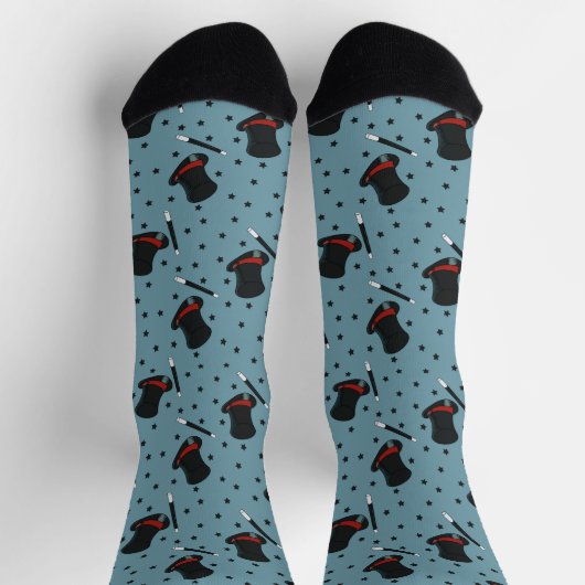 Magicians Hat Magic Show Illustriert Socken (Oben)