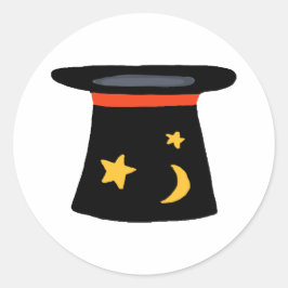 Magicians TopHat für Magicland Party Theme Runder Aufkleber