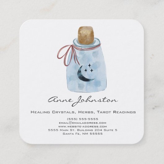 Magick Jar Square Business Card Quadratische Visitenkarte (Rückseite)