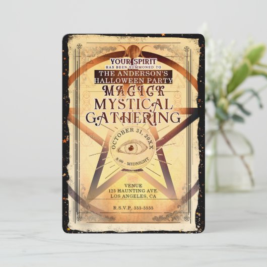 Magick Mystical Ansammlung Fortune Teller Eye Part Einladung (Stehend Vorderseite)
