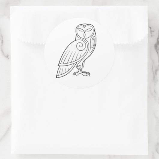 Magick - Owl Runder Aufkleber (Tasche)
