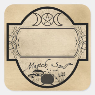 MAGICK SPELL ETIKETT QUADRATISCHER AUFKLEBER