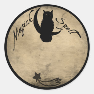 MAGICK SPELL ETIKETT RUNDER AUFKLEBER