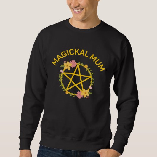 Magickal Mum Midsummer Pentacle Wiccan Pagan Cheek Sweatshirt (Vorderseite)