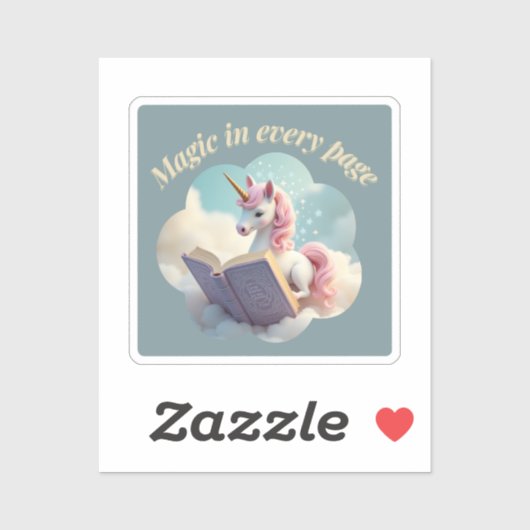 Magie auf jeder Seite - Niedlicher Einhornaufklebe Aufkleber (Blatt)