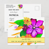 Magie & Bold Floral Save the Date Postkarte (Vorne/Hinten)