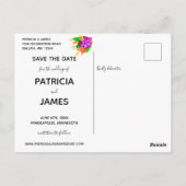 Magie & Bold Floral Save the Date Postkarte (Rückseite)