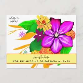 Magie & Bold Floral Save the Date Postkarte