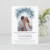 Magie der Feier zum Foto des Winters Einladung (Stehend Vorderseite)