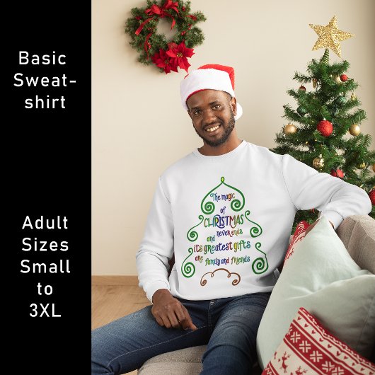 Magie der Weihnachtstypografie in Baumform Sweatshirt