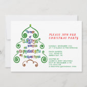 Magie der Weihnachtstypografie in Baumform, ZPR Einladung (Vorderseite)