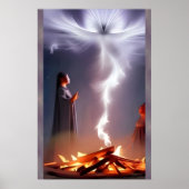 Magie des Campfeuers - AI Fantasy Art Print Tribal Poster (Vorne)