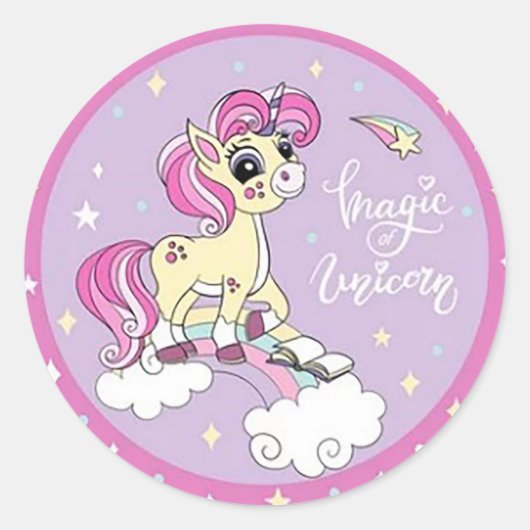 Magie des Einhorns Runder Aufkleber (Vorderseite)