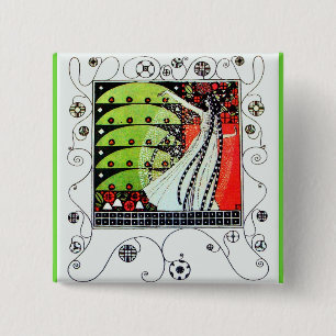 MAGIE DES hellen roten Schwarz-weißen Grüns des Button