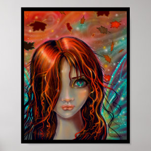 "Magie des Herbstes" Feen-Fantasie-Kunst Poster