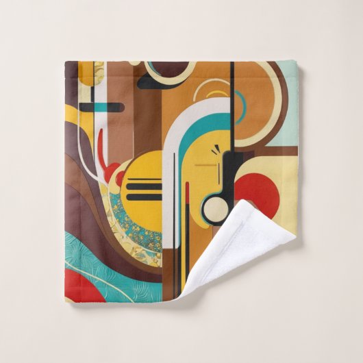 Magie des Mittelalters | Abstrakte Formen Badhandtuch Set (Waschlappen)