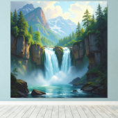 Magie des Wasserfalls Leinwanddruck (Insitu (Holzboden))