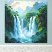 Magie des Wasserfalls Leinwanddruck (Insitu (Holzboden))