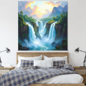 Magie des Wasserfalls Leinwanddruck (Insitu (Schlafzimmer))