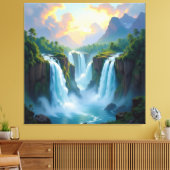 Magie des Wasserfalls Leinwanddruck (Insitu (Wohnzimmer))