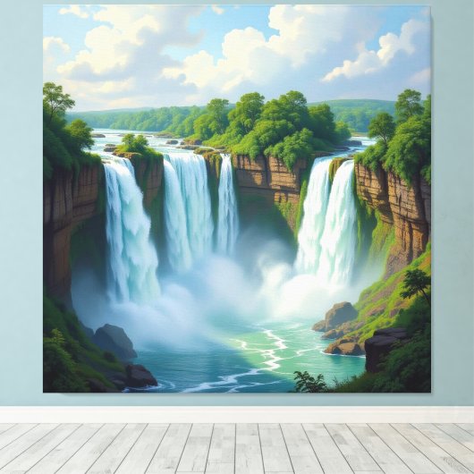 Magie des Wasserfalls Leinwanddruck (Insitu (Holzboden))