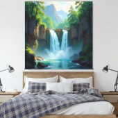 Magie des Wasserfalls Leinwanddruck (Insitu (Schlafzimmer))