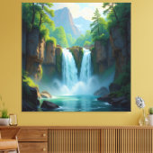 Magie des Wasserfalls Leinwanddruck (Insitu (Wohnzimmer))