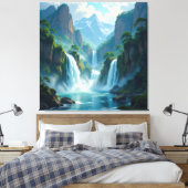 Magie des Wasserfalls Leinwanddruck (Insitu (Schlafzimmer))