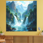 Magie des Wasserfalls Leinwanddruck (Insitu (Wohnzimmer))