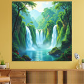 Magie des Wasserfalls Leinwanddruck (Insitu (Wohnzimmer))