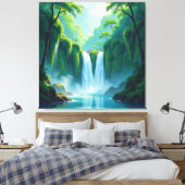 Magie des Wasserfalls Leinwanddruck (Insitu (Schlafzimmer))