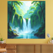 Magie des Wasserfalls Leinwanddruck (Insitu (Wohnzimmer))